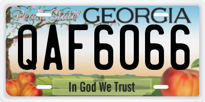 GA license plate QAF6066