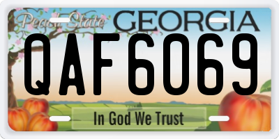 GA license plate QAF6069
