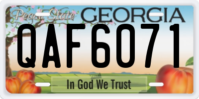 GA license plate QAF6071