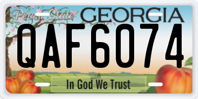 GA license plate QAF6074