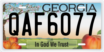 GA license plate QAF6077