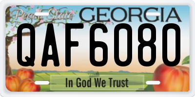 GA license plate QAF6080