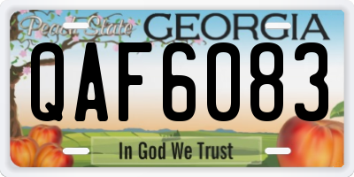 GA license plate QAF6083