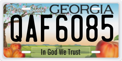 GA license plate QAF6085
