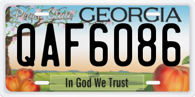 GA license plate QAF6086