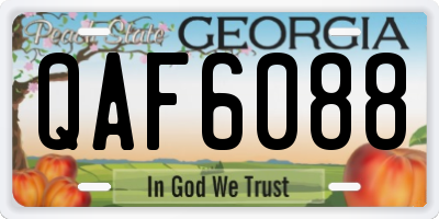 GA license plate QAF6088