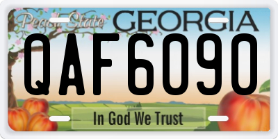 GA license plate QAF6090