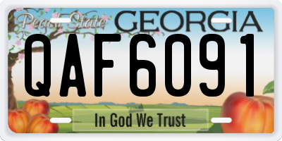 GA license plate QAF6091