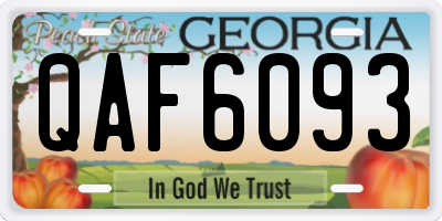 GA license plate QAF6093