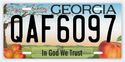 GA license plate QAF6097