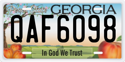 GA license plate QAF6098