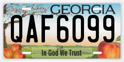 GA license plate QAF6099