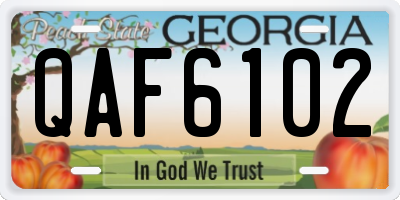 GA license plate QAF6102
