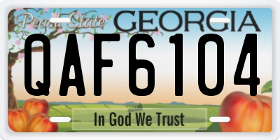 GA license plate QAF6104