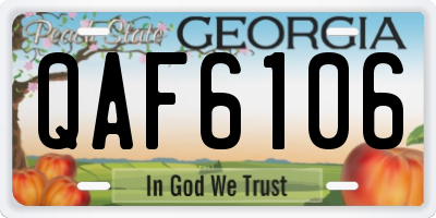 GA license plate QAF6106