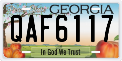 GA license plate QAF6117