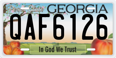 GA license plate QAF6126