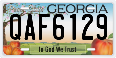GA license plate QAF6129