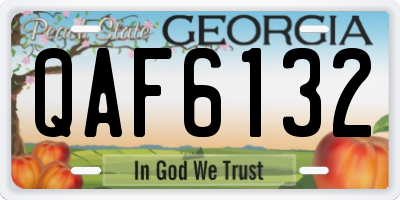 GA license plate QAF6132