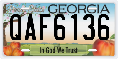 GA license plate QAF6136