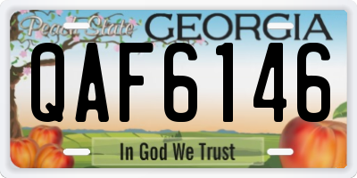 GA license plate QAF6146