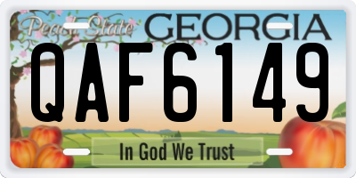 GA license plate QAF6149