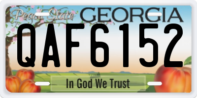 GA license plate QAF6152