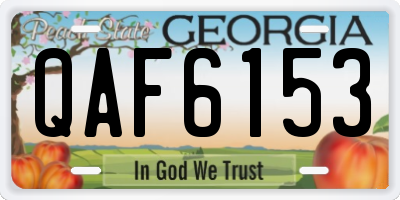 GA license plate QAF6153