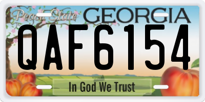 GA license plate QAF6154