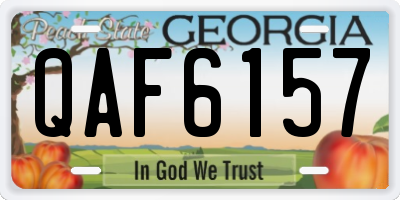 GA license plate QAF6157
