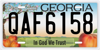 GA license plate QAF6158