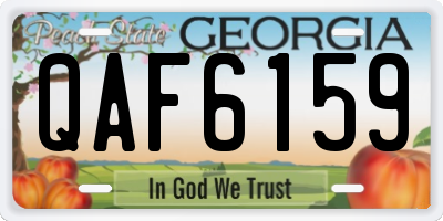 GA license plate QAF6159