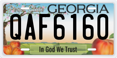 GA license plate QAF6160