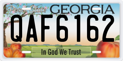 GA license plate QAF6162