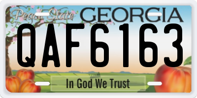 GA license plate QAF6163