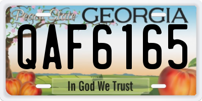 GA license plate QAF6165