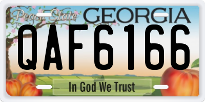 GA license plate QAF6166