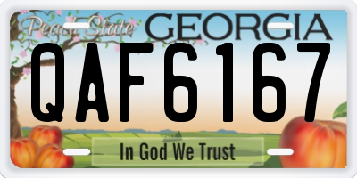 GA license plate QAF6167