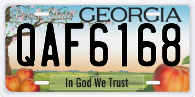 GA license plate QAF6168