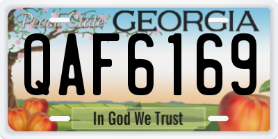 GA license plate QAF6169