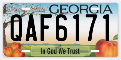 GA license plate QAF6171