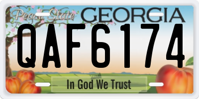 GA license plate QAF6174