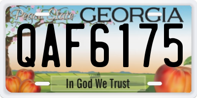 GA license plate QAF6175
