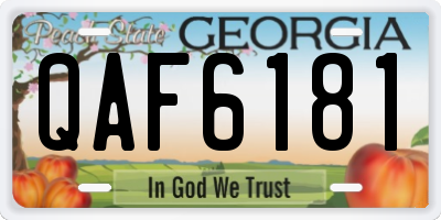 GA license plate QAF6181