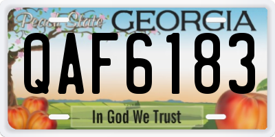 GA license plate QAF6183