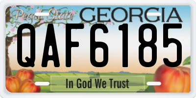 GA license plate QAF6185