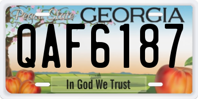 GA license plate QAF6187