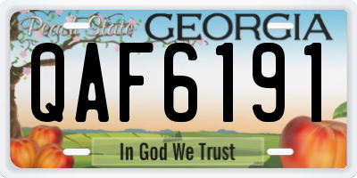 GA license plate QAF6191