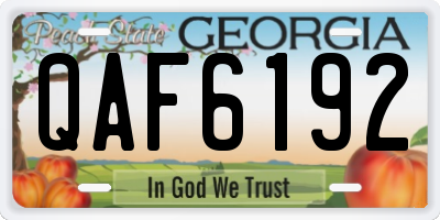 GA license plate QAF6192