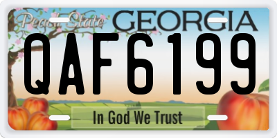 GA license plate QAF6199